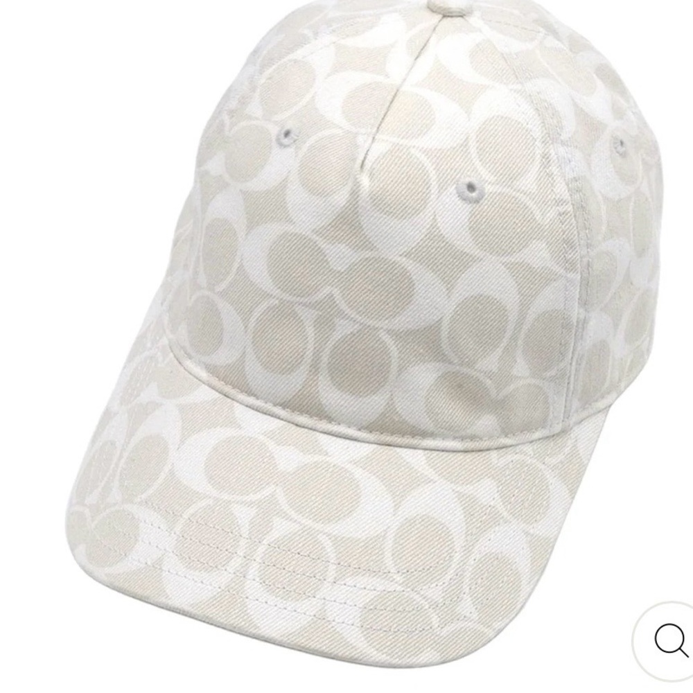 Coach Ivory Signature Pattern Cap